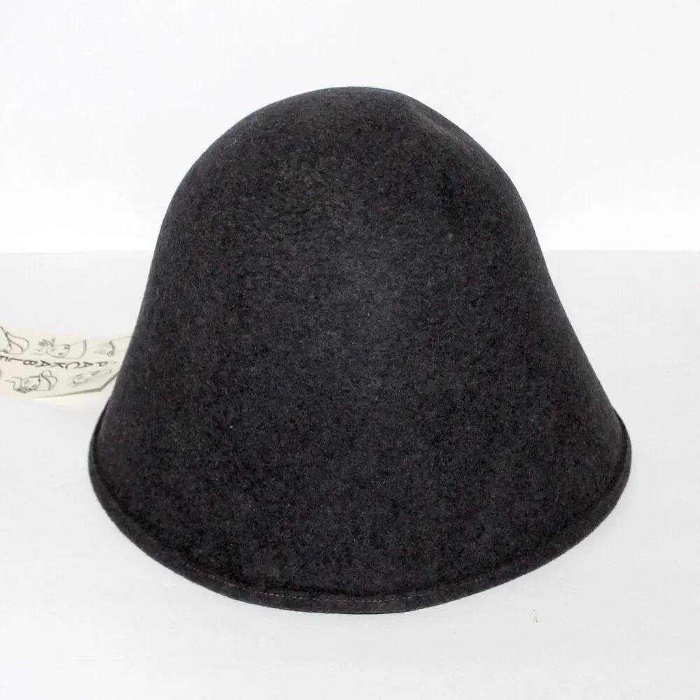 Packable Six Ways Hat Toucan Collection Women Gray Wool Felt NEW